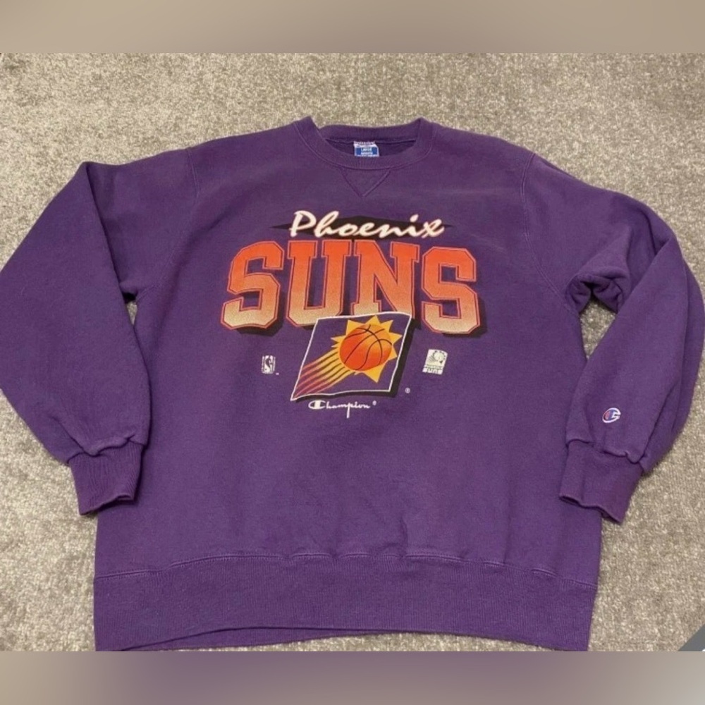 Vintage 90s Champion NBA Phoenix Suns Purple Crewneck Sweatshirt Large